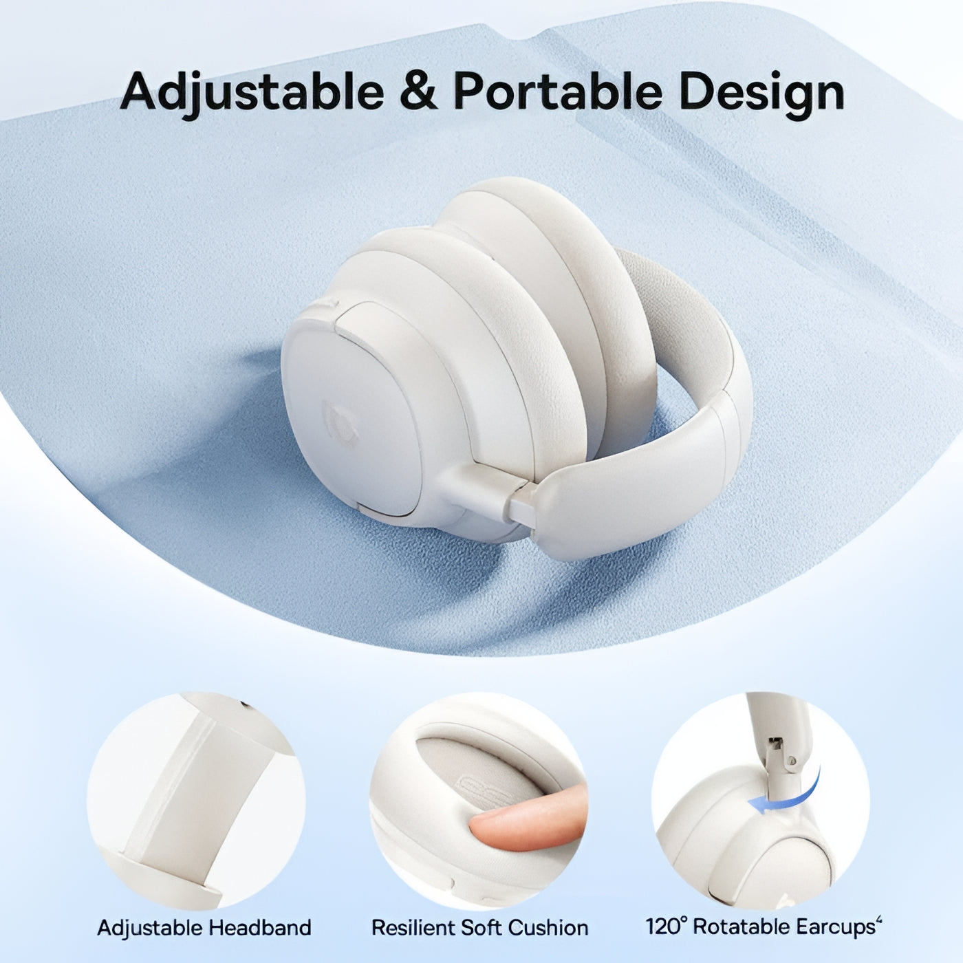 Handsfree Bluetooth Baseus Bass BH1 NC, MultiPoint, A2DP, ANC, Blanco A0203702