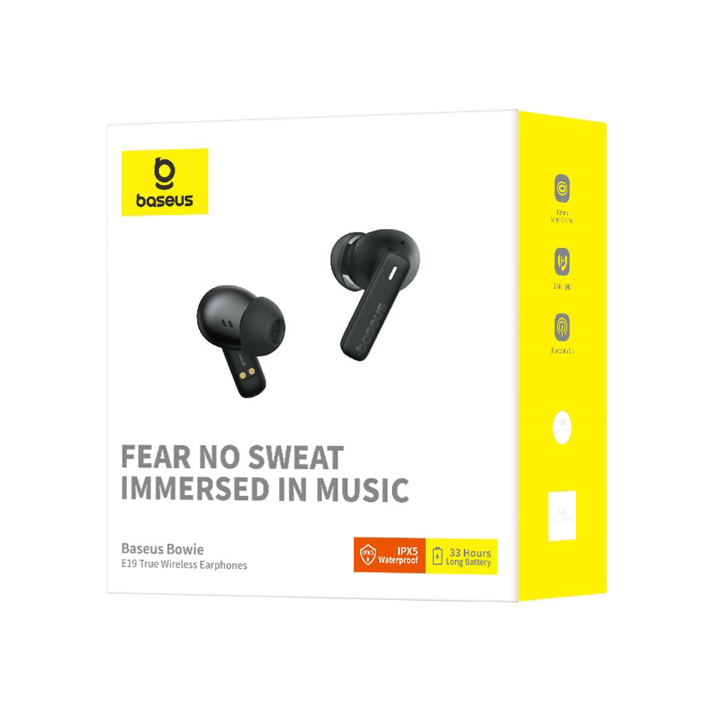Handsfree Bluetooth Baseus Bowie E19, TWS, Negro A00069600113-00