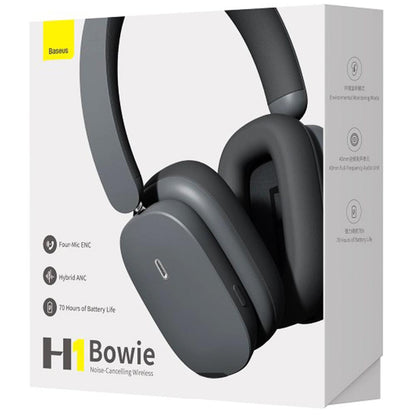 Manos libres Bluetooth Baseus Bowie H1, A2DP, ANC, Gris 