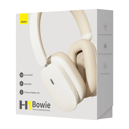 Manos libres Bluetooth Baseus Bowie H1, A2DP, ANC, Crema NGTW230202
