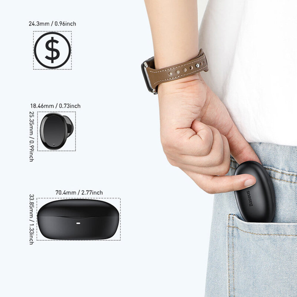 Auriculares Bluetooth Baseus Encok W11, TWS, Negro NGTW060001