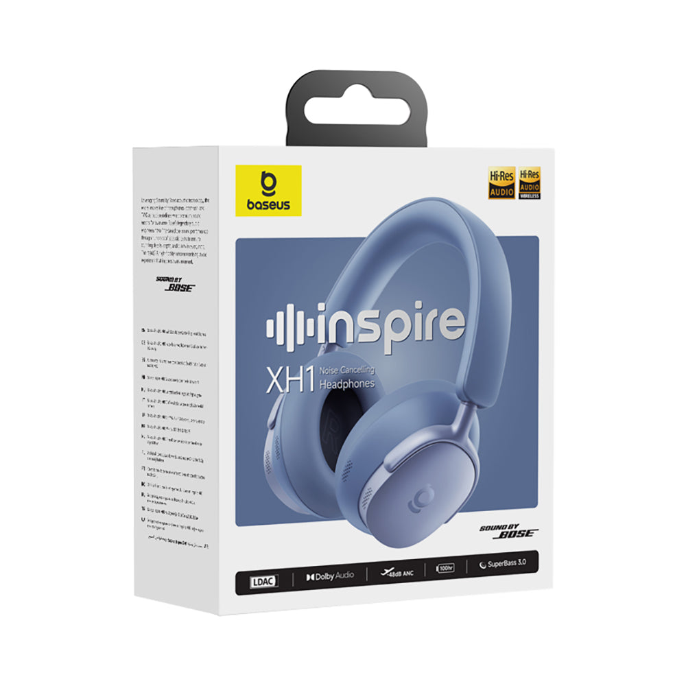 Manos libres Bluetooth Baseus Inspire XH1 Sound by Bose, A2DP, ANC, Azul A0203601