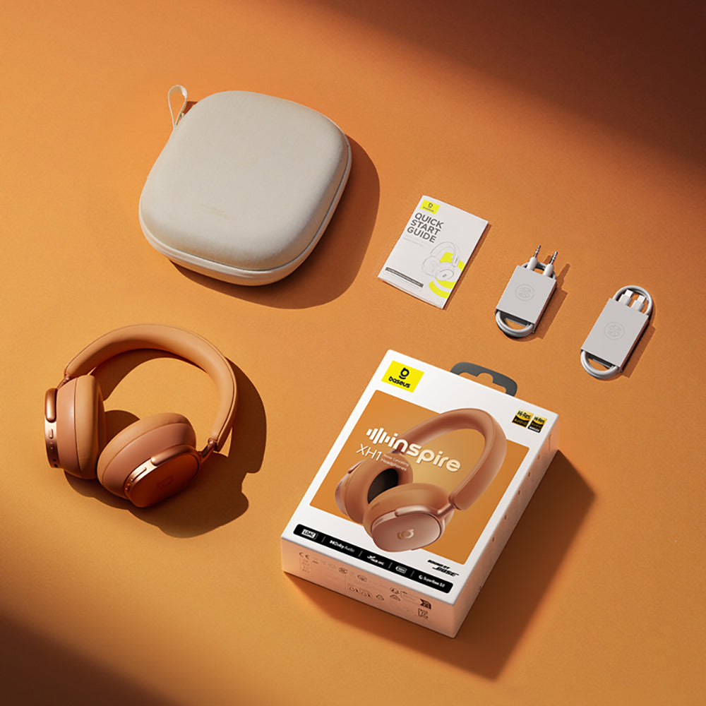 Manos libres Bluetooth Baseus Inspire XH1 Sound by Bose, A2DP, ANC, Naranja Coral A0203600