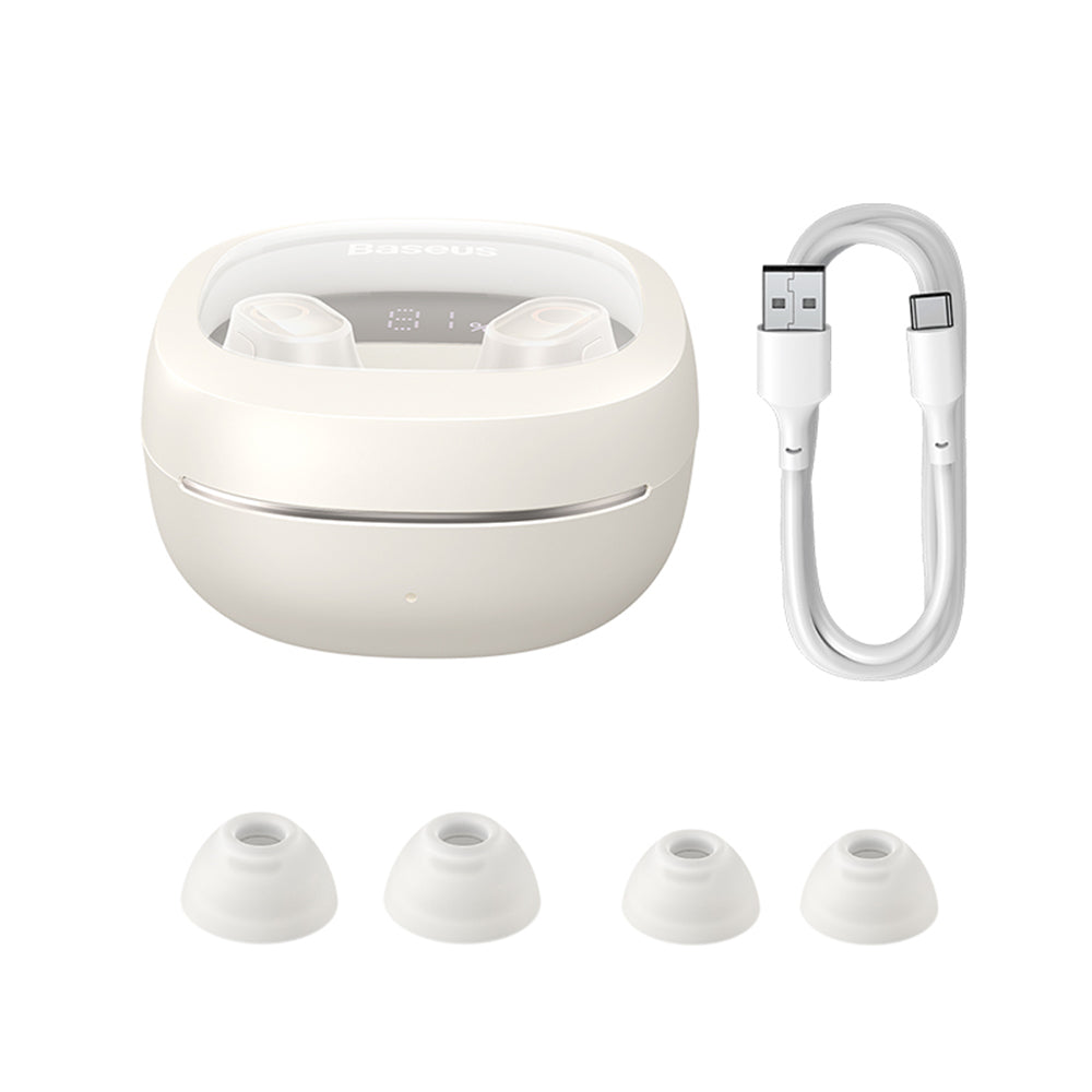 Handsfree Bluetooth Baseus WM02+, TWS, Blanco NGTW370302