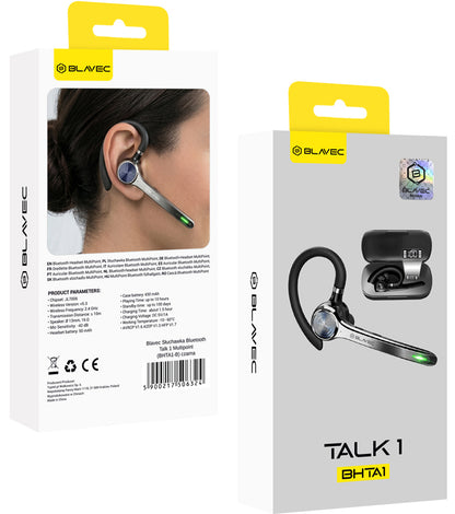 Manos libres Bluetooth Blavec Talk 1, MultiPoint, A2DP, Negro