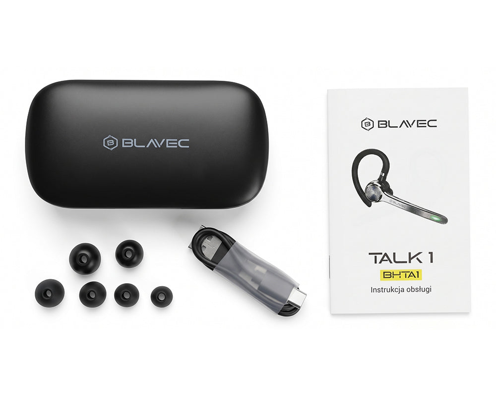 Manos libres Bluetooth Blavec Talk 1, MultiPoint, A2DP, Negro