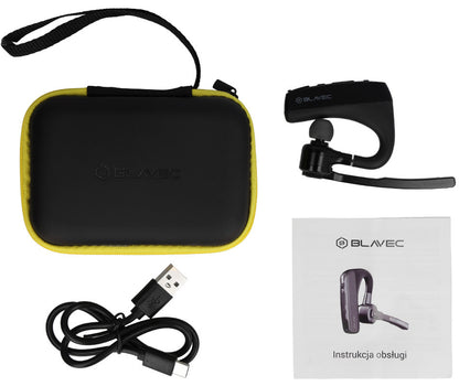 Manos libres Bluetooth Blavec Voyager 1, MultiPoint, A2DP, Negro