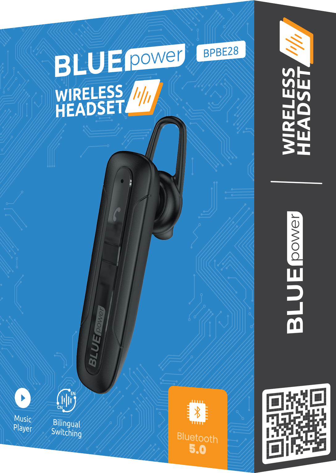 Manos libres Bluetooth Blue Power BPBE28, A2DP, Negro 