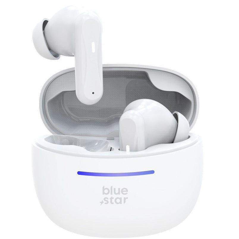 Manos libres Bluetooth Blue Star BK44, TWS, Blanco