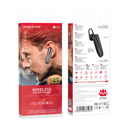 Auricular manos libres Bluetooth BC36 Lucky, A2DP, negro