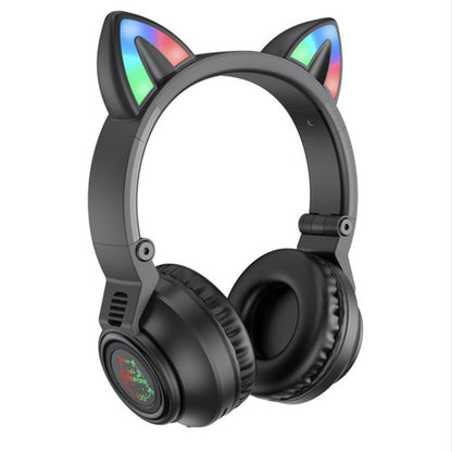 Manos libres Bluetooth Borofone BO18 Cat Ear, A2DP, Negro