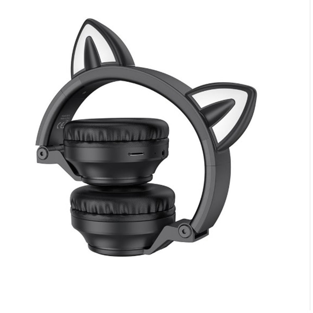 Manos libres Bluetooth Borofone BO18 Cat Ear, A2DP, Negro
