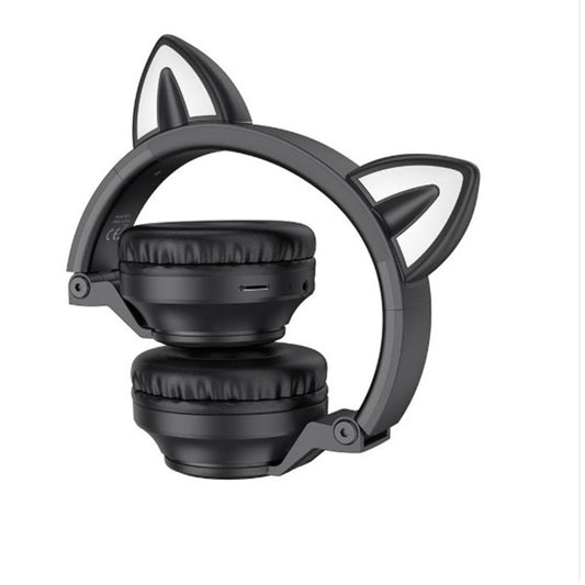 Manos libres Bluetooth Borofone BO18 Cat Ear, A2DP, Negro