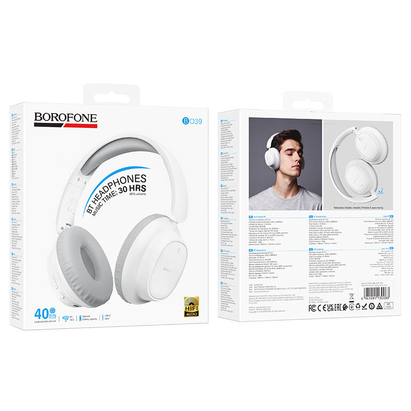 Manos libres Bluetooth Borofone BO39 Melotide, A2DP, blanco