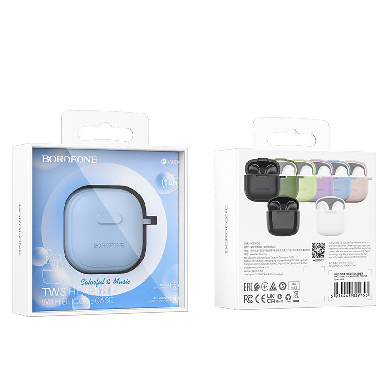 Auricular manos libres Bluetooth BW29, TWS, azul 