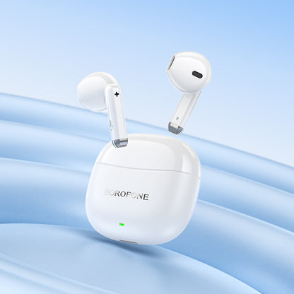 Manos libres Bluetooth Borofone BW88 Deep Rhyme, TWS, Blanco