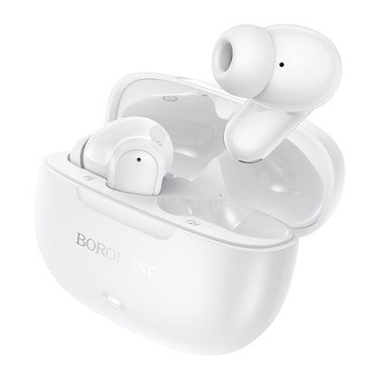 Manos libres Bluetooth Borofone BW96 Mellow, TWS, Blanco