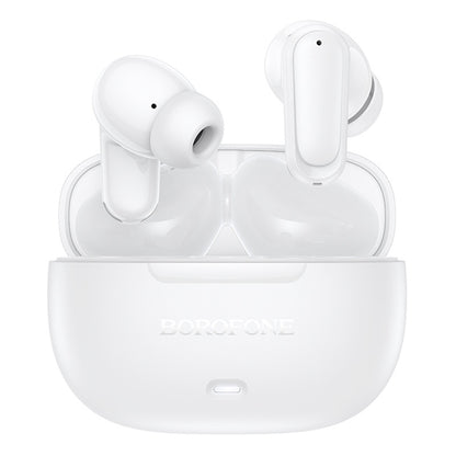 Manos libres Bluetooth Borofone BW96 Mellow, TWS, Blanco