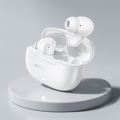 Manos libres Bluetooth Borofone BW96 Mellow, TWS, Blanco