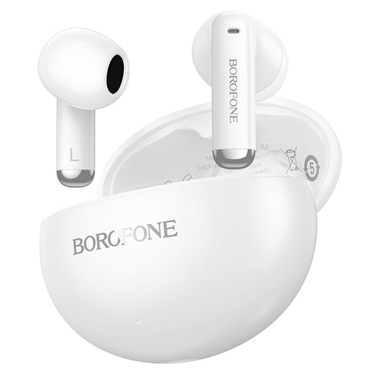 Manos libres Bluetooth Borofone FQ12 Nice, TWS, Blanco