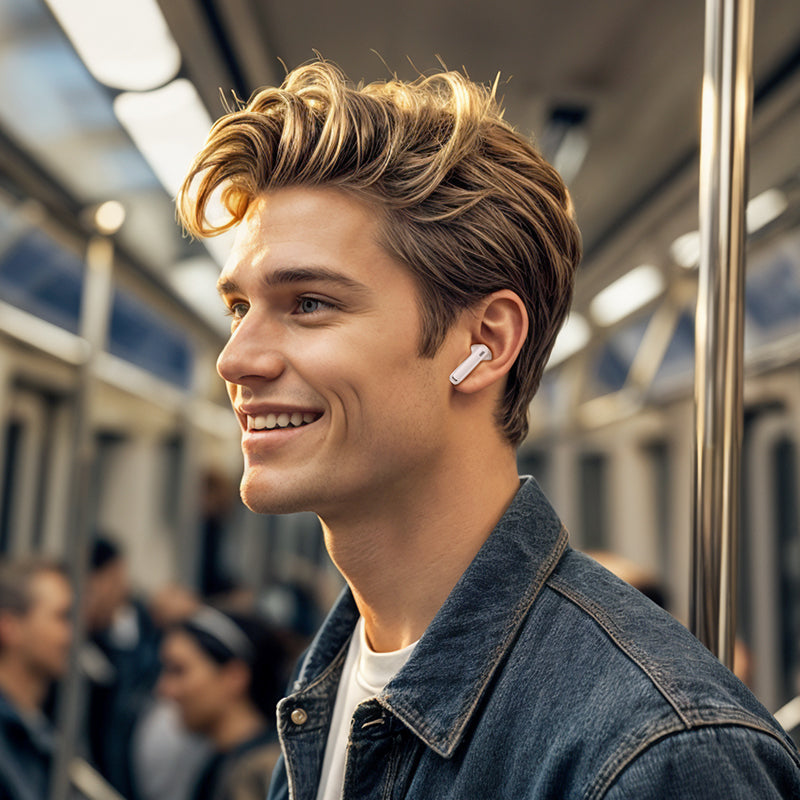 Manos libres Bluetooth Borofone FQ7 Treasure, TWS, ANC, MultiPoint, Blanco