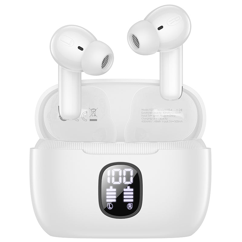 Manos libres Bluetooth Borofone FQ7 Treasure, TWS, ANC, MultiPoint, Blanco