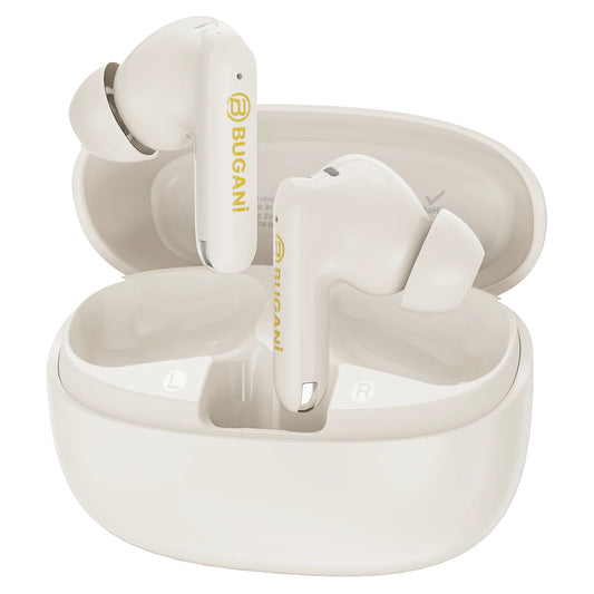 Manos libres Bluetooth Bugani Freebuds B20, TWS, ANC, Crema Claro