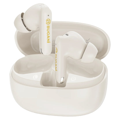 Manos libres Bluetooth Bugani Freebuds B20, TWS, ANC, Crema Claro