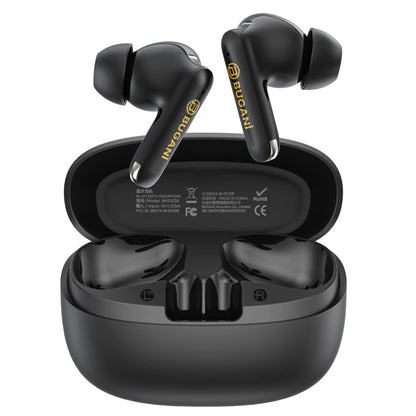 Manos libres Bluetooth Bugani Freebuds B20, TWS, ANC, Negro