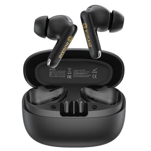 Manos libres Bluetooth Bugani Freebuds B20, TWS, ANC, Negro