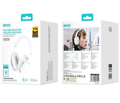 Manos libres Bluetooth BWOO BO-BW587, A2DP, ANC, Blanco