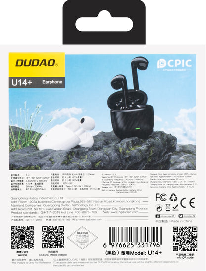 Handsfree Bluetooth Dudao U14+, TWS, Negro