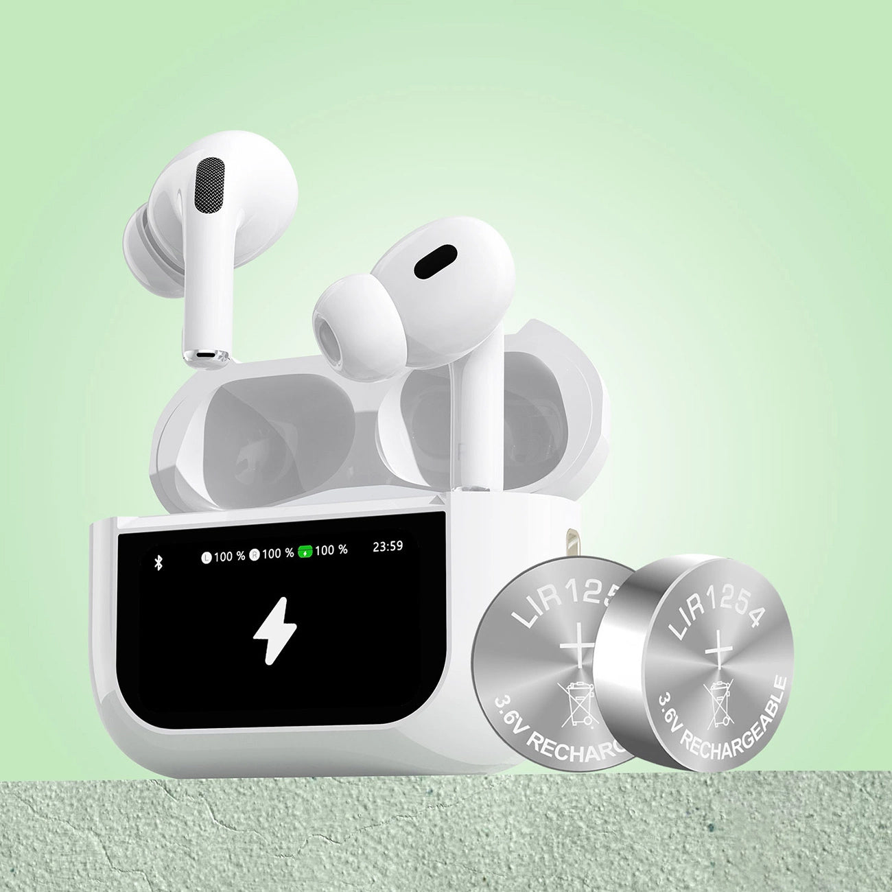 Manos libres Bluetooth Dudao U19 Display, TWS, Blanco