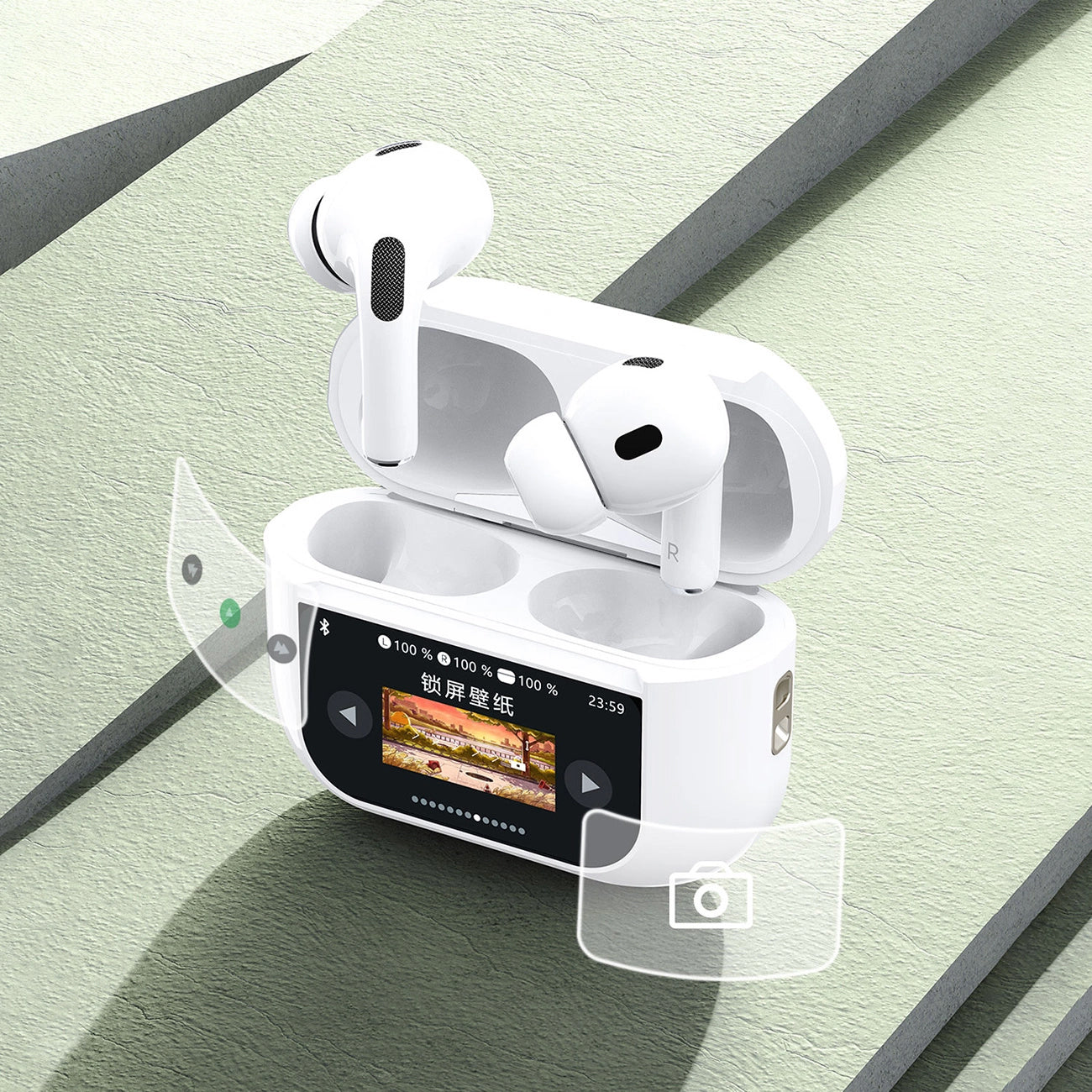 Manos libres Bluetooth Dudao U19 Display, TWS, Blanco