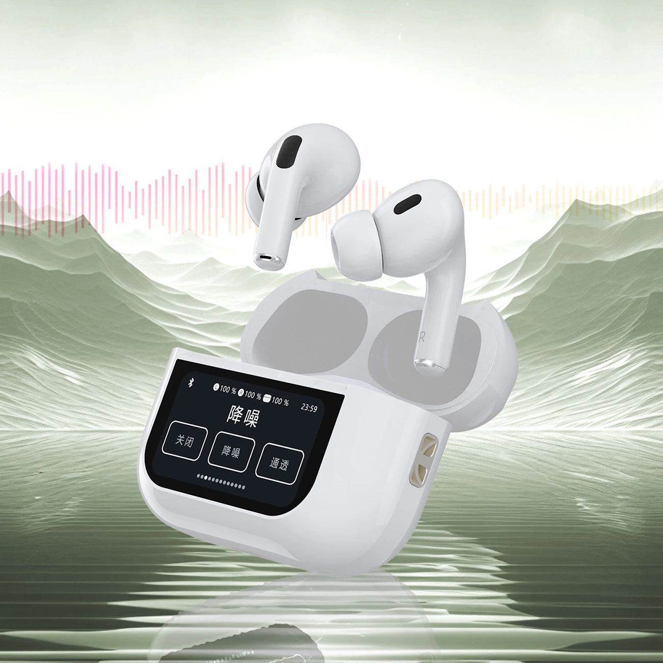 Manos libres Bluetooth Dudao U19 Display, TWS, Blanco