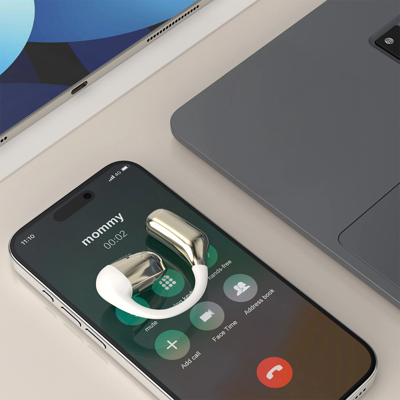 Handsfree Bluetooth Dudao U4Pro, A2DP, Beige Dorado