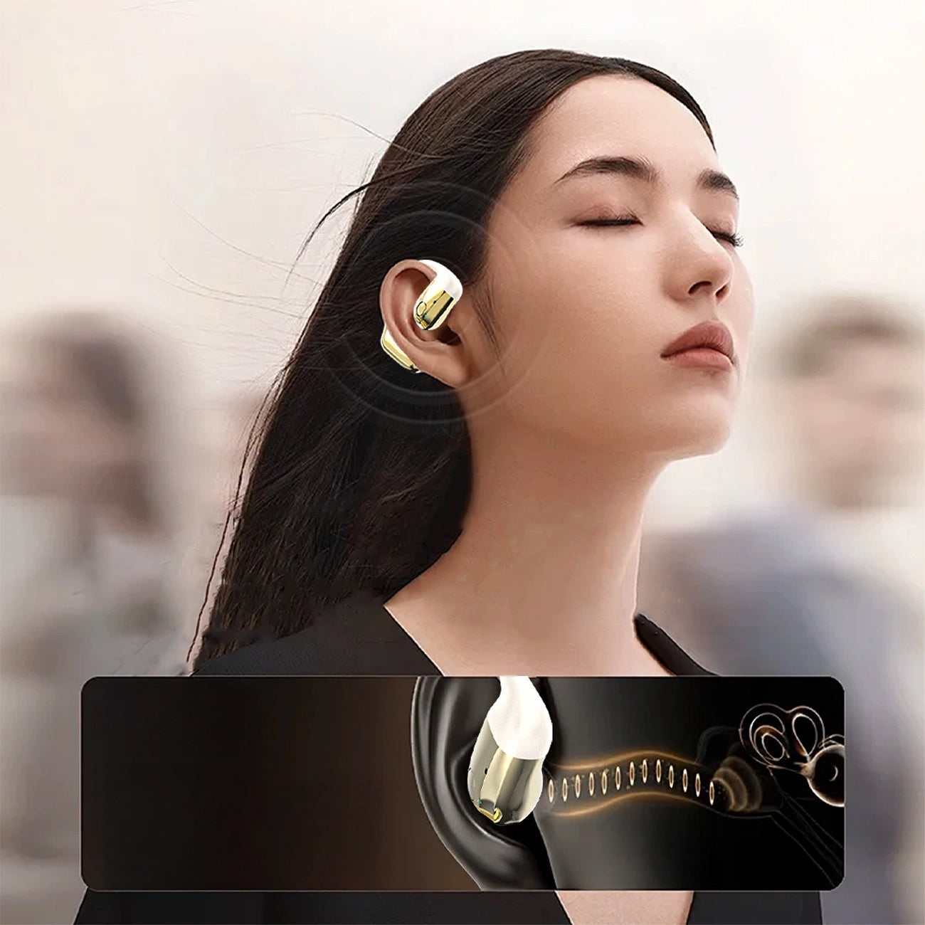 Handsfree Bluetooth Dudao U4Pro, A2DP, Beige Dorado