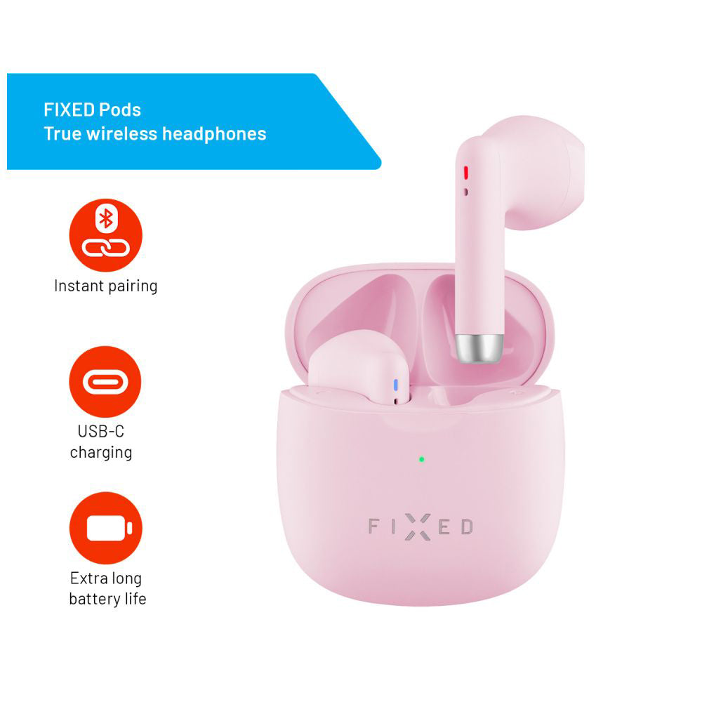 Manos libres Bluetooth fijos, TWS, Rosa