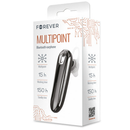 Manos libres Bluetooth Forever FBE-01, MultiPoint, Negro 