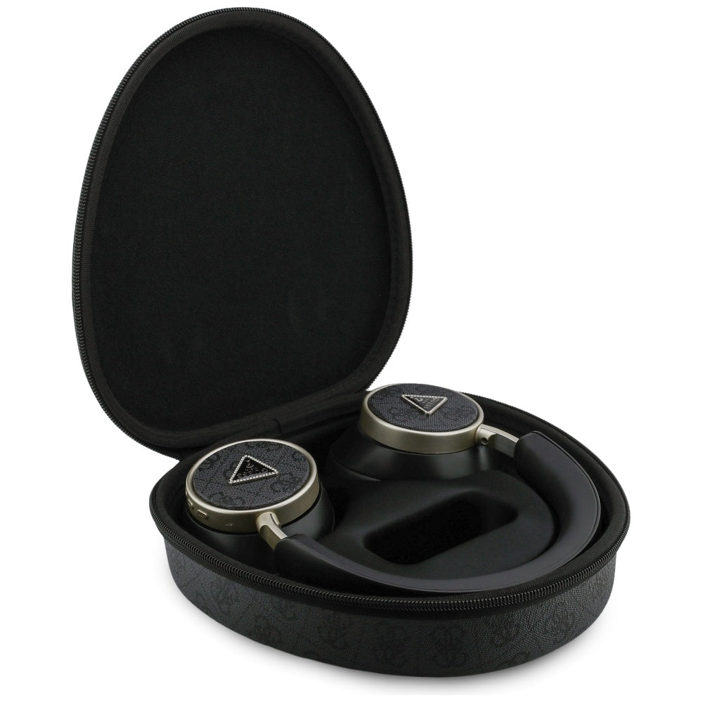 Manos libres Bluetooth Guess 4G Logo Triángulo Dorado, A2DP, Negro