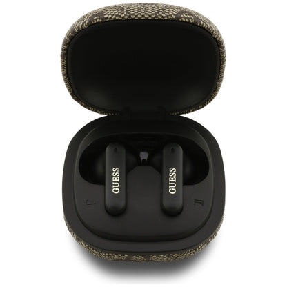 Manos libres Bluetooth Guess 4G Classic Metal Logo, TWS, Marrón