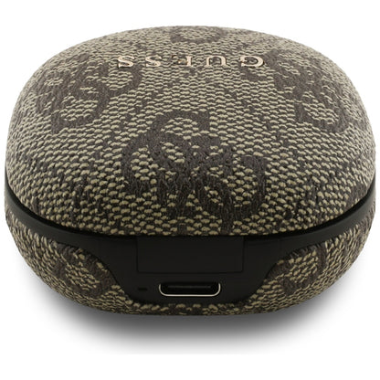 Manos libres Bluetooth Guess 4G Classic Metal Logo, TWS, Marrón