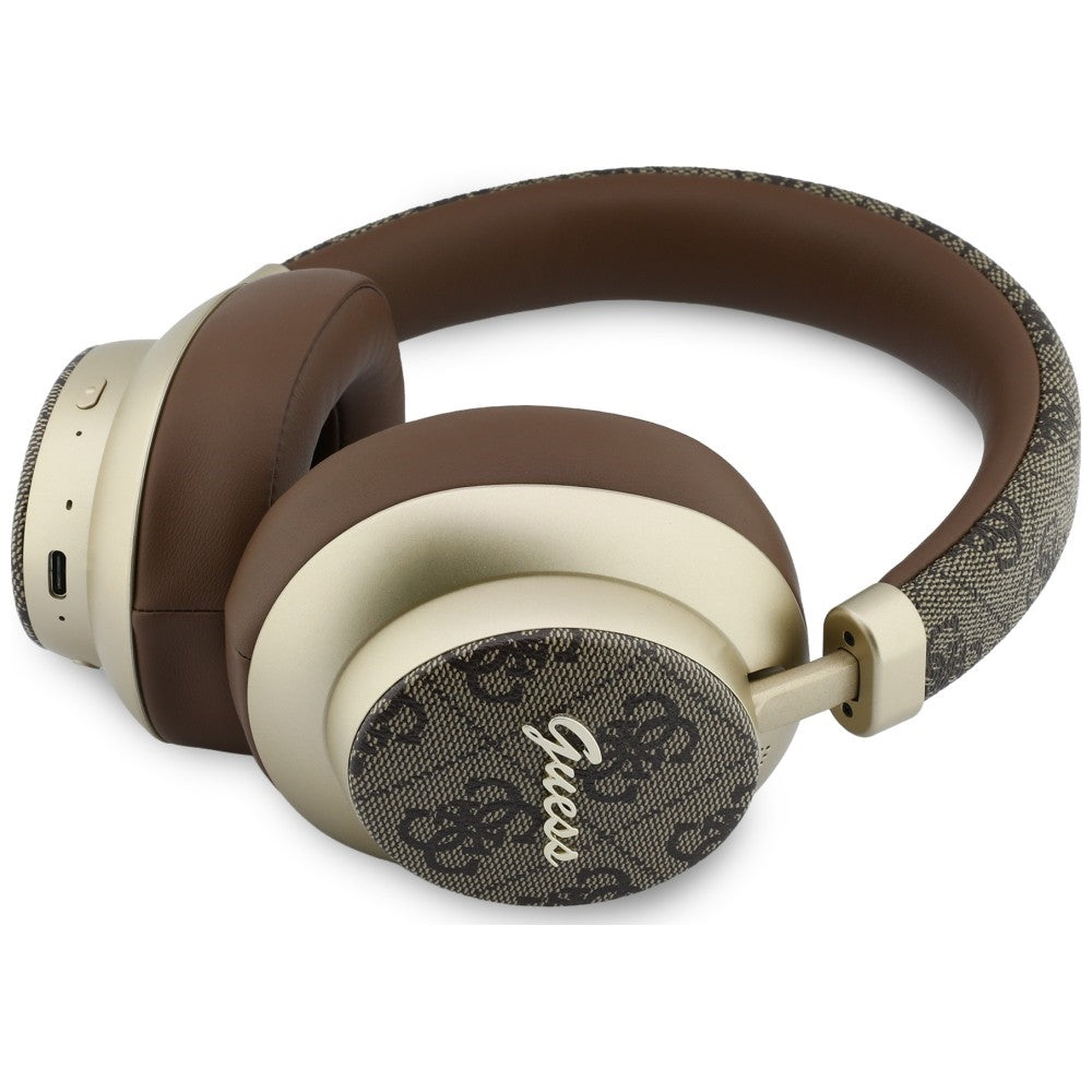Manos libres Bluetooth Guess 4G Gold Script Metal, A2DP, Marrón