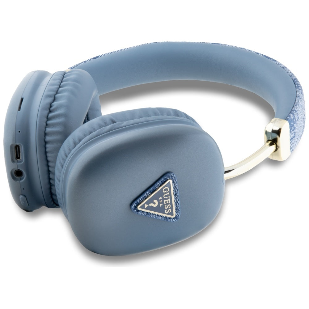 Handsfree Bluetooth Guess 4G Logo Triángulo Dorado, A2DP, Azul