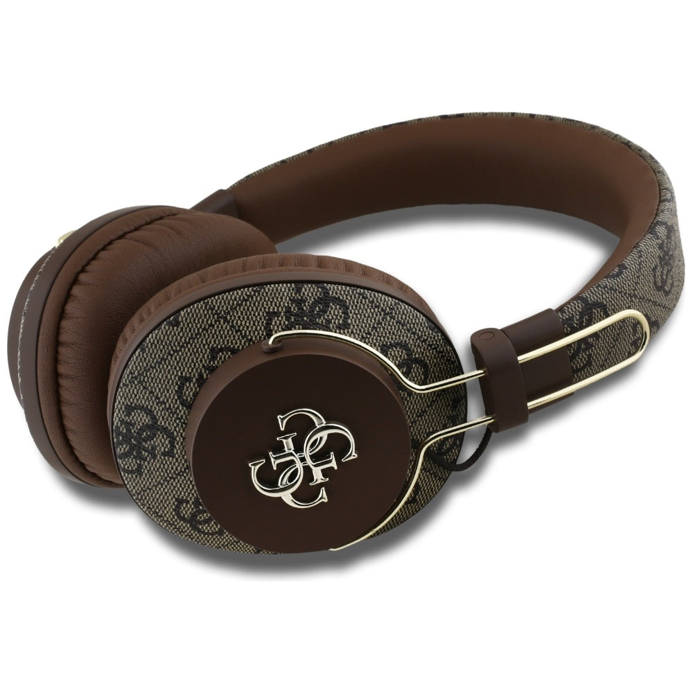 Manos libres Bluetooth Guess 4G con logo metálico, A2DP, Marrón