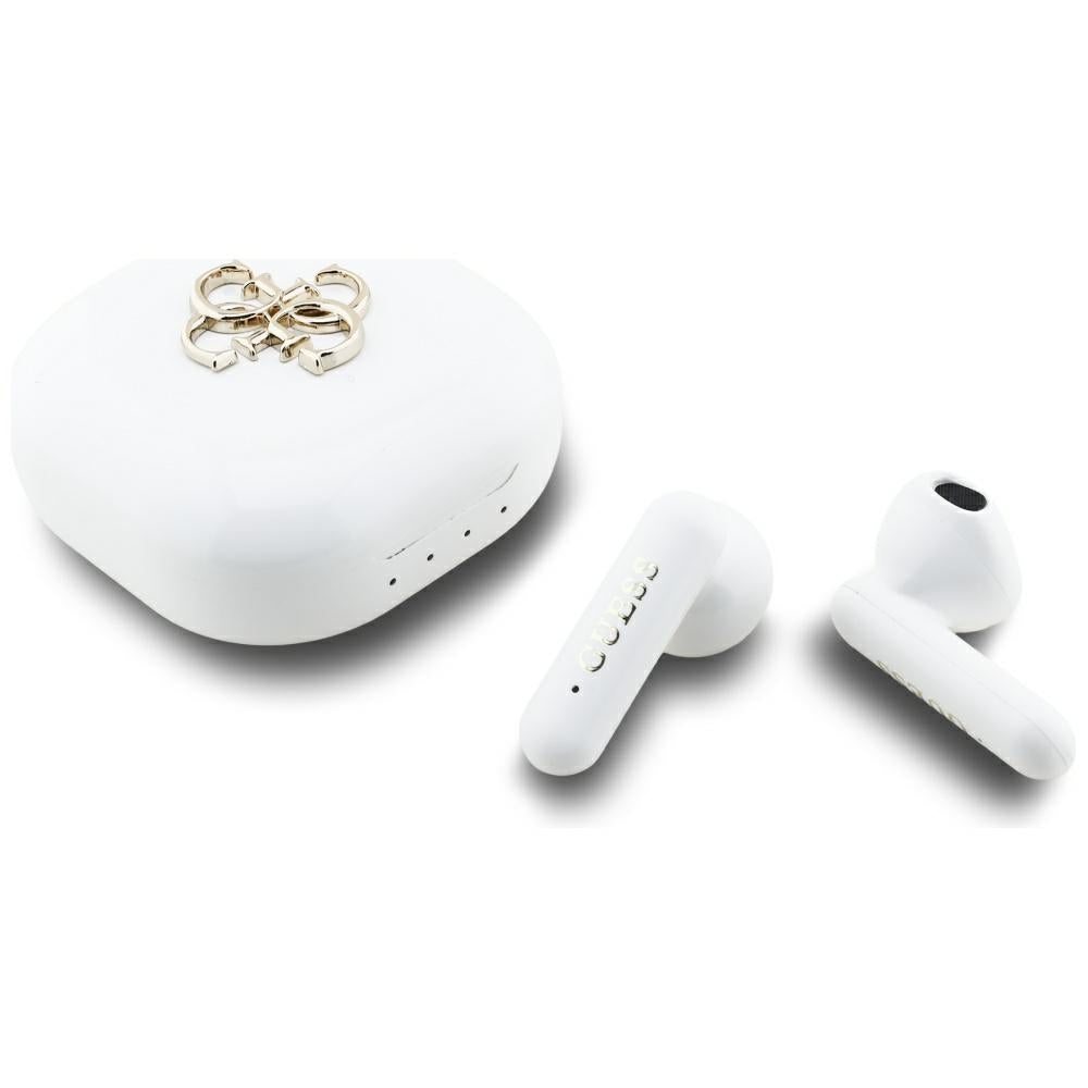 Handsfree Bluetooth Guess 4G Metal Logo, TWS, Blanco