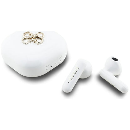 Handsfree Bluetooth Guess 4G Metal Logo, TWS, Blanco