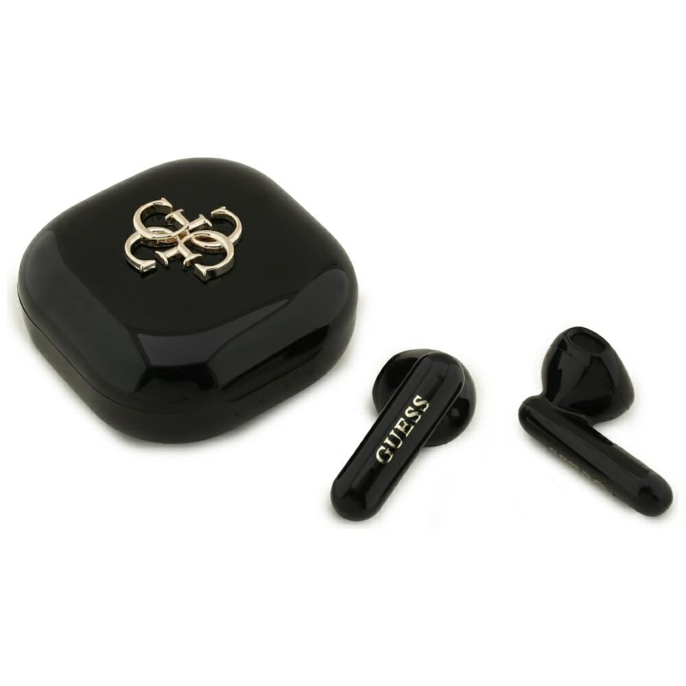 Manos libres Bluetooth Guess 4G Metal Logo, TWS, Negro