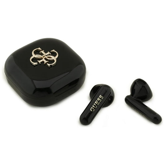 Manos libres Bluetooth Guess 4G Metal Logo, TWS, Negro