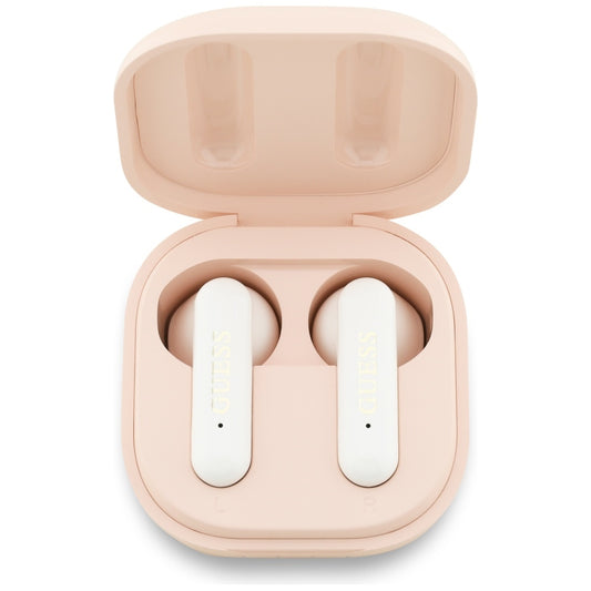 Manos libres Bluetooth Guess 4G Metal Logo, TWS, Rosa